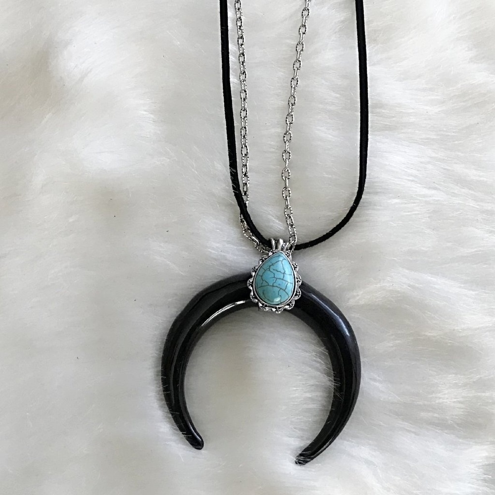 BLACK HORN WESTERN NECKLACE SET - Picture 2 of 4